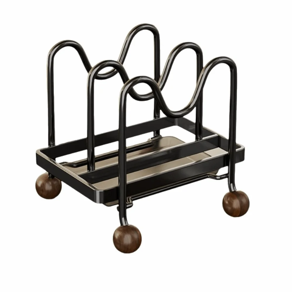 Vintage-Style Cutting Board Storage Rack Space Saving Breathable Chopping Board Organizer Vertical Multi-Layer Cookware Holder