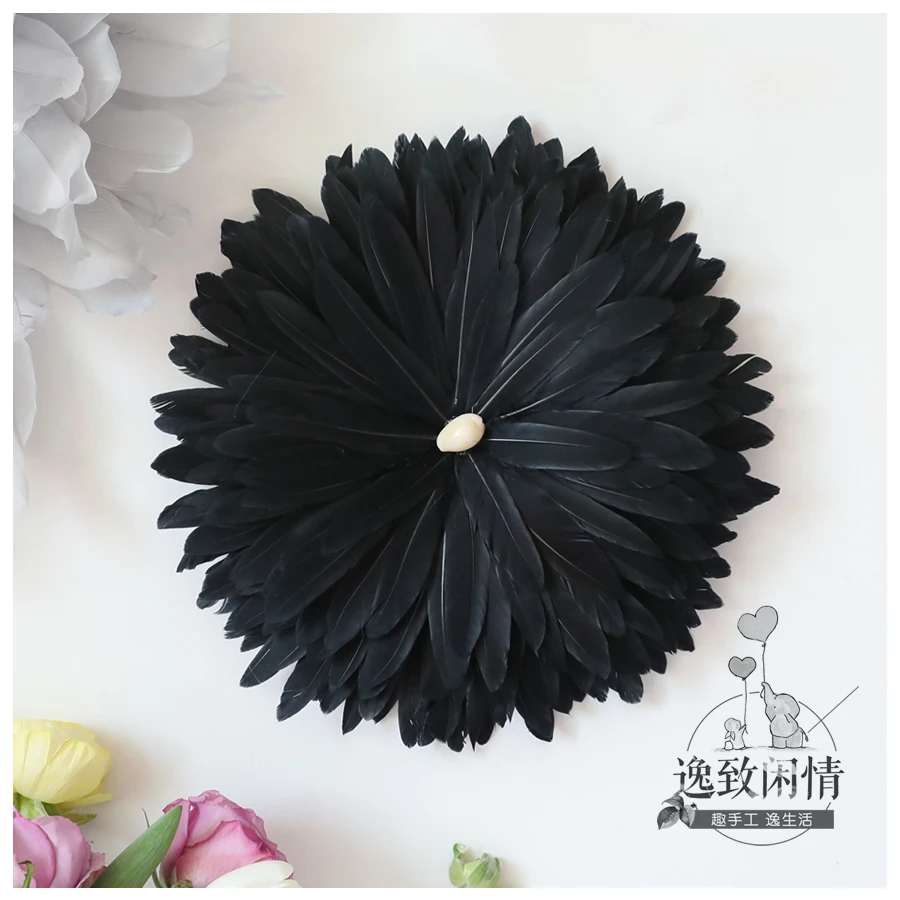 Feather Wall Decoration Homestay Handmade Diy Black Nordic Creative Ins Style Home Decoration Wall  Room Decor Aesthetic