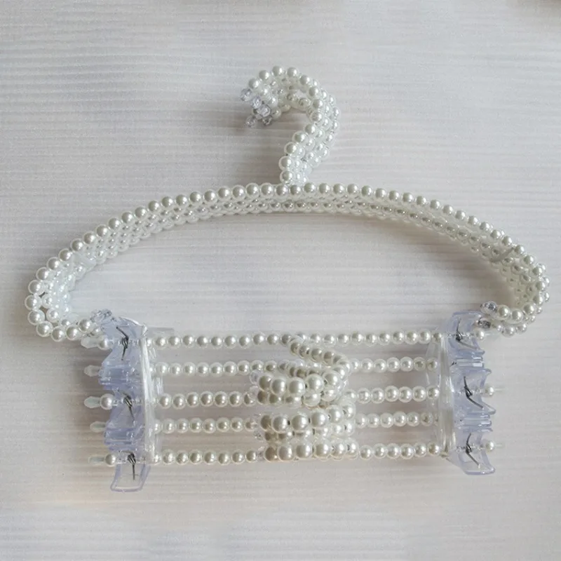 

1/2Pack White Pearl Bow Children's Clothes Hanger for Bride Wedding Dress Shirt Bra Women's Clothing Storage Hanger Display Rack