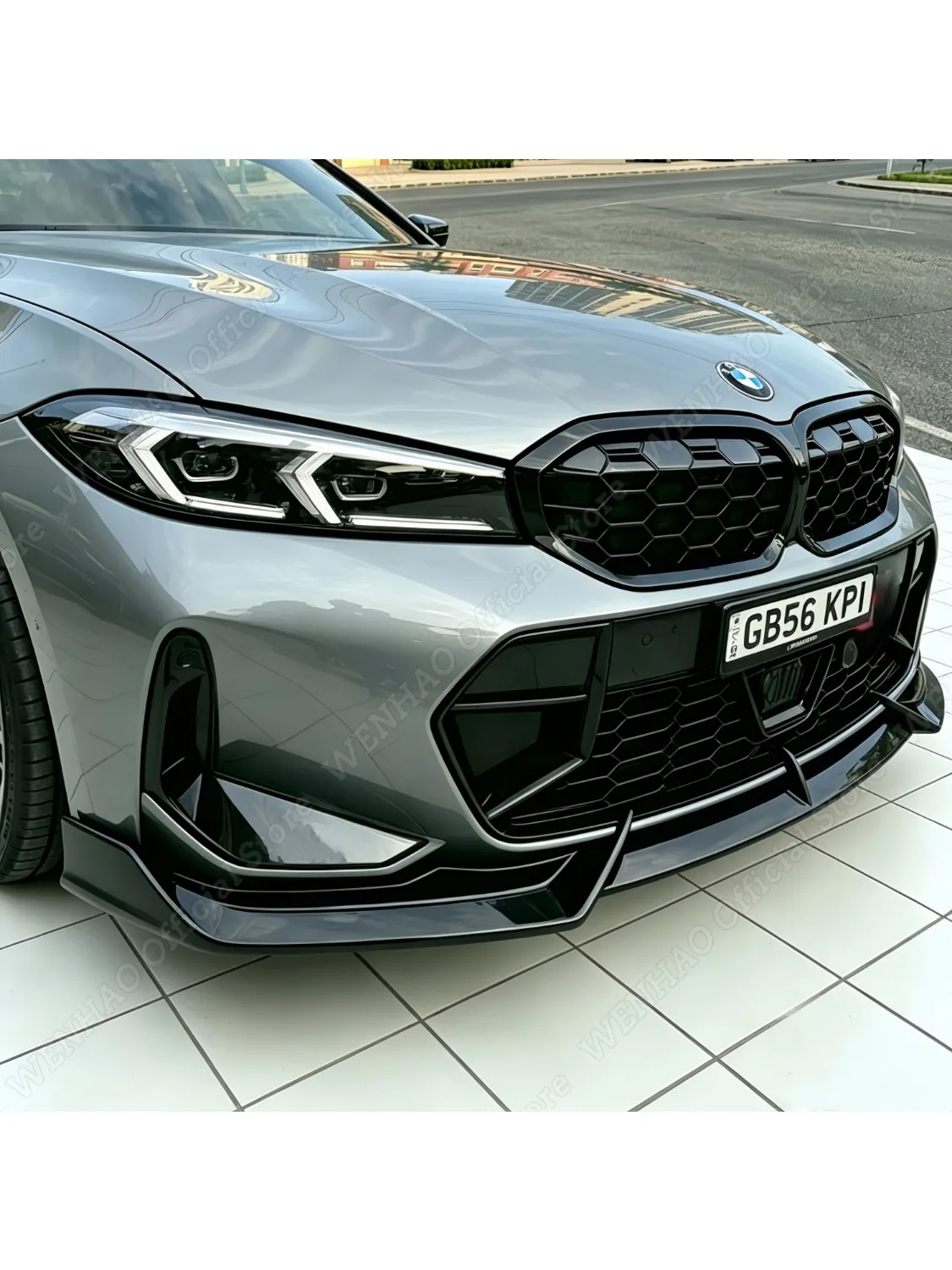 3 SZT. Błyszczący Czarny Splitter Przedniego Zderzaka Samochodowego Do BMW G20 G21 Lci M Sport 330i 330e 320d M340i 2022-2025 Tuning Zestawy BodyKit Zderzaka — 2