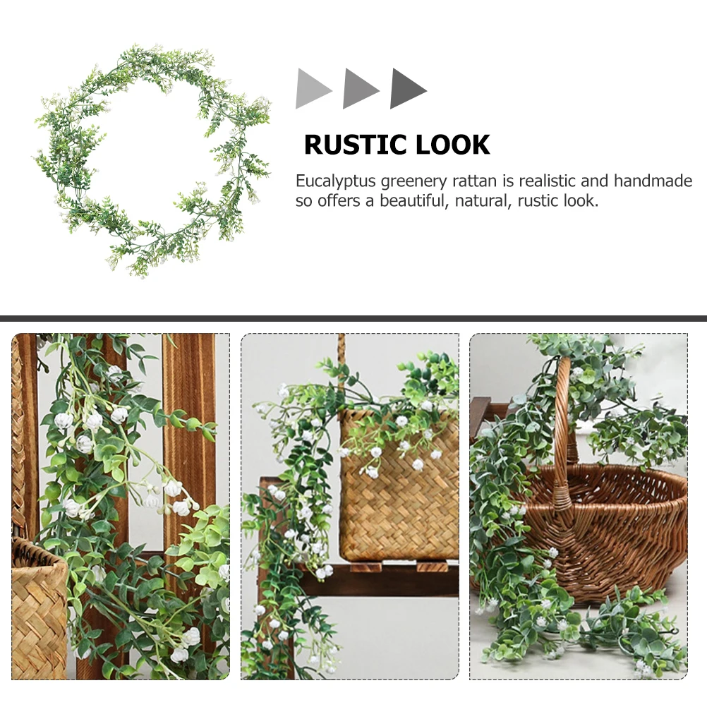 

2Pcs Artificial Hanging Vine Fake Weeping Plant Decor Home Balcony Office Artificial Eucalyptus Party Wedding