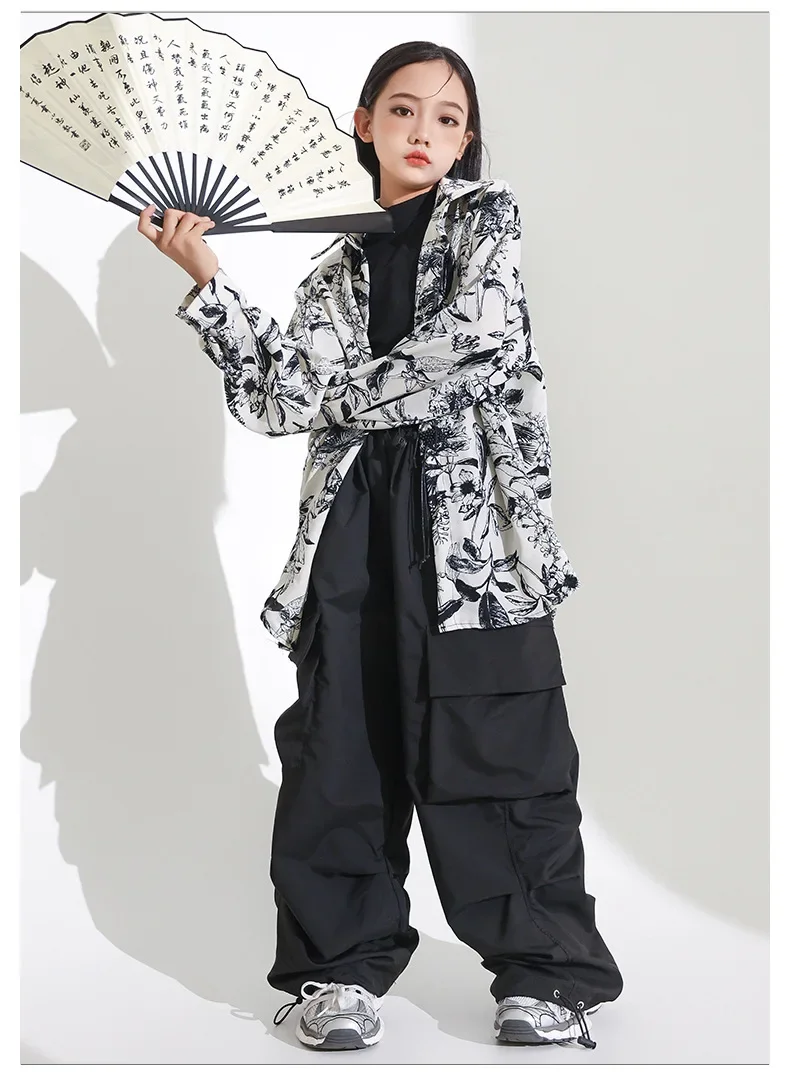 Jazz-Tanzkostüm für Mädchen. Hübsches japanisches Street-Dance-Performance-Kostüm-Set
