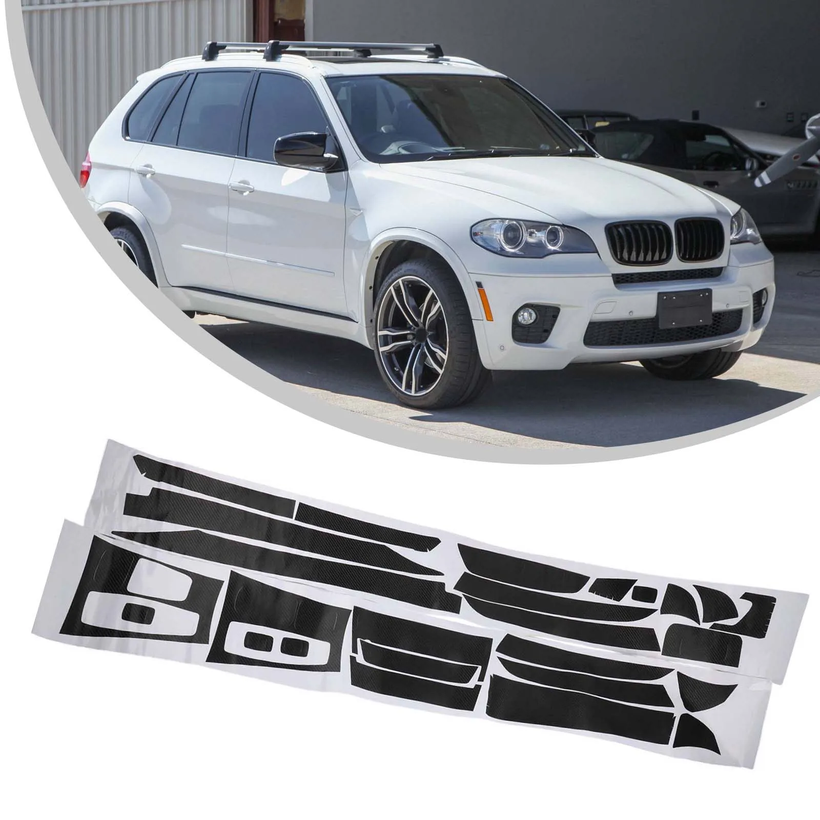 

Practical Sticker Decals DIY Accessories Cover Glossy Interior Pattern Trim 3D Carbon Fiber For BMW E70 2007-2013