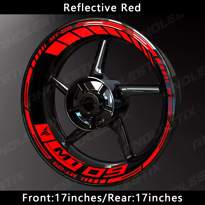 AnoleStix Reflective Motorcycle Wheel Sticker Hub Decal Rim Stripe Tape For YAMAHA MT-09 MT09 - Image 14