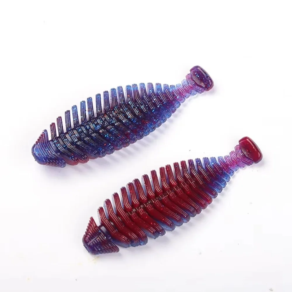 4/6pcs Multi-Bone Design Pigskin Lure Potato Chip Shape Soft Texture Soft Fish Lures Multi-Segment Body 4/6pcs Pack