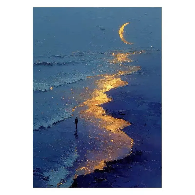 Beautiful art Wall Poster Sunrise Seascape For Home Decor Hand Painted Oil Painting On Canvas High Quality Mural For Living Room
