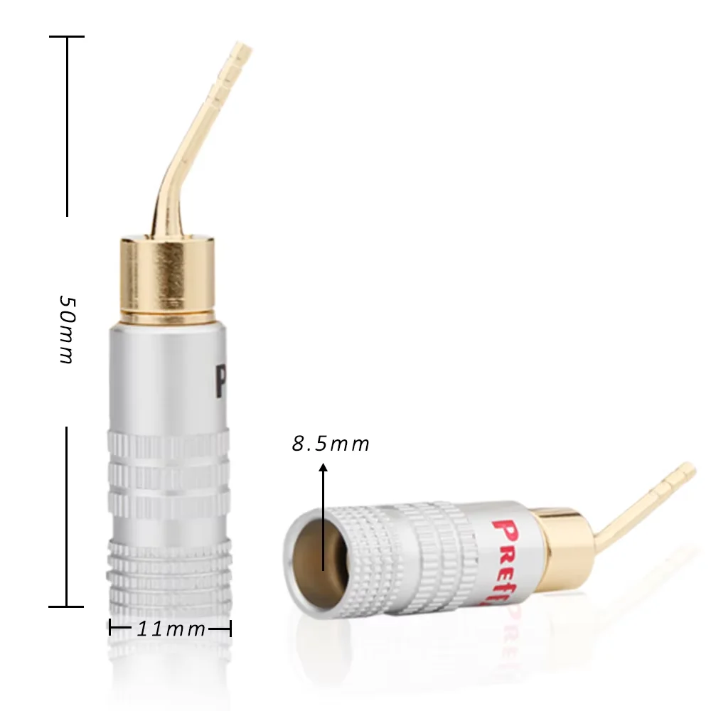 

Preffair 4pcs BA series HIFI Carbon Fiber Gold/Rhodium Plated Banana Plug for DIY Amplifier Audio Speaker Cable