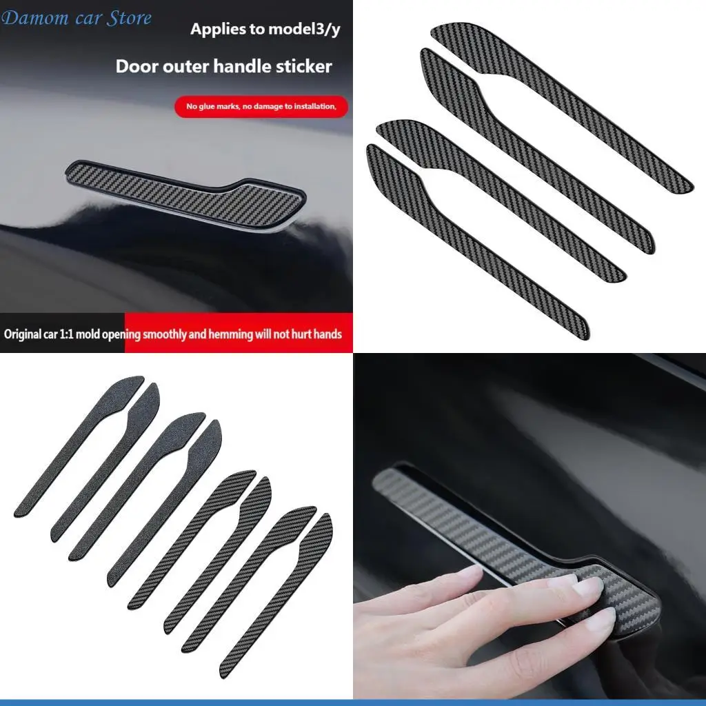

A2UC 4PCS Handle Stickers Decors for Electric Vehicle Y Exterior Accessories