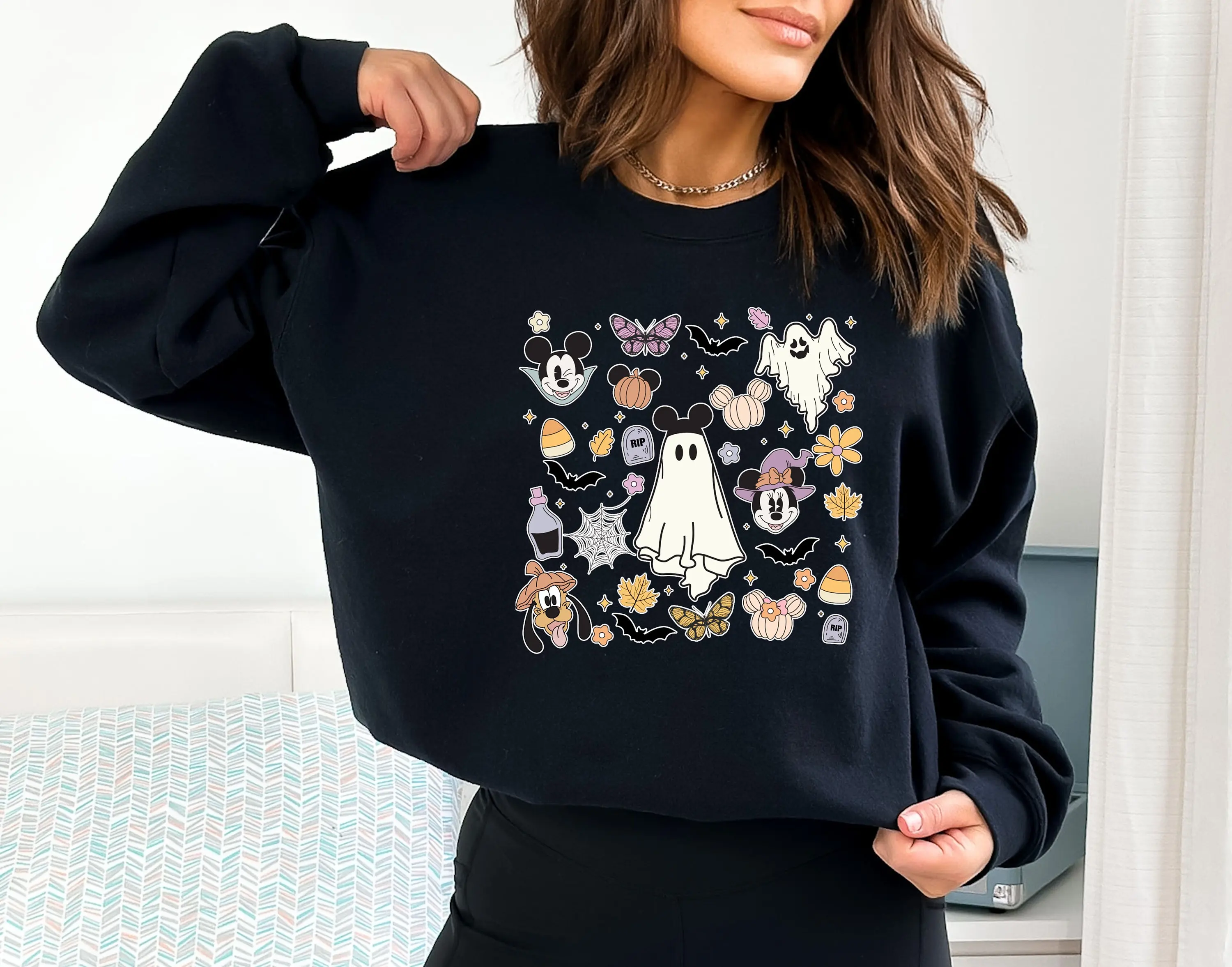 ميكي والأصدقاء شبح الهالوين البلوز ديزني هالوين هوديي ديزني مخيف سترة ديزني اليقطين سترة