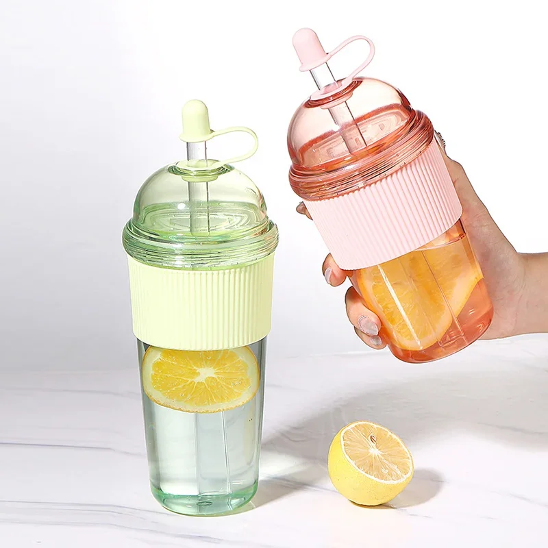 

430/630 мл стаканы с соломенной чашкой, портативная большая емкость, чашка для кофе, чая с молоком, Ins Style, чашка для воды, кружка для сока офисных работников