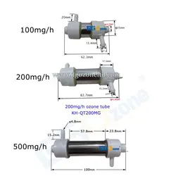 500mg Quartz Ozone Tube for Air and Water Purifying glass Tube Reator Ozonator without power supply KH-QT500MG