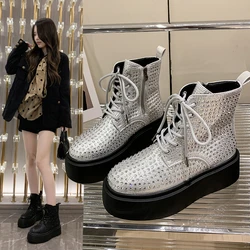 Buty damskie Hot Luxury Thick Sole Chelsea Boots Women Flat Casual Boots Wysokiej jakości modne buty dla kobiet Zapatos De Mujer