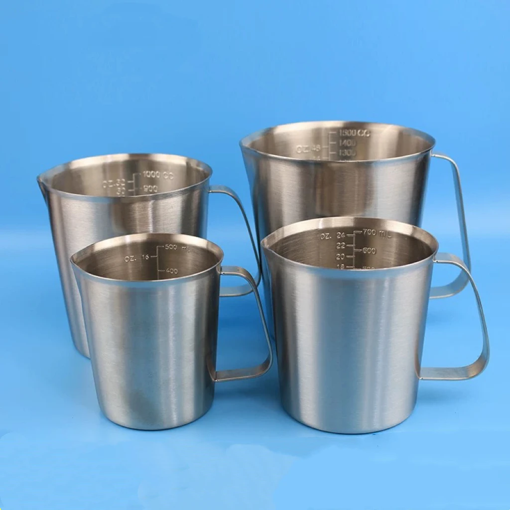 

Лабораторный мерный стакан из нержавеющей стали, стакан из нержавеющей стали 304 со шкалой, мерный стакан для кухни и бытовой выпечки, цветочная чашка