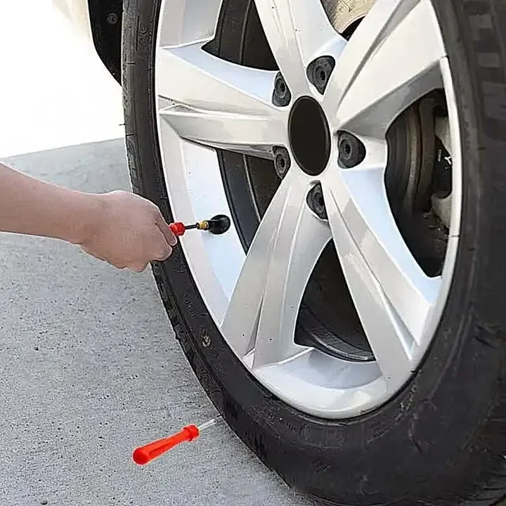 Car Tire Repair Tool With Rubber Strips Tire Repair Needle Valve Core Tools Steel Spiral Needles Puncture Tire Repair KiT