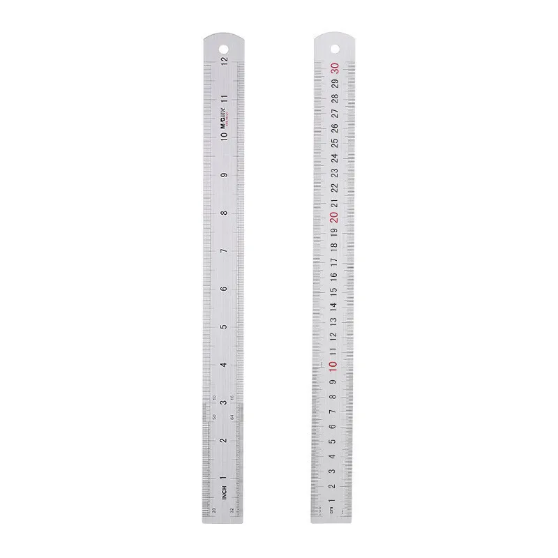1pcs M&G ARL96027 Bidirectional Stainless Steel Ruler Student Drawing Measurement Ruler Office Drawing