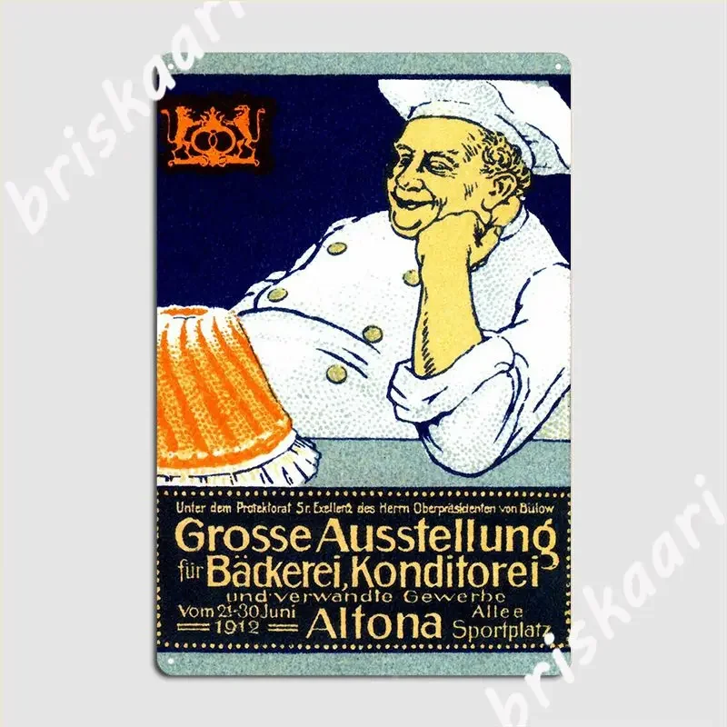 1912 المخابز والحلويات معرض ملصق لوحة معدنية سينما المرآب مخصص جدار جدارية اللوحة تين تسجيل ملصق