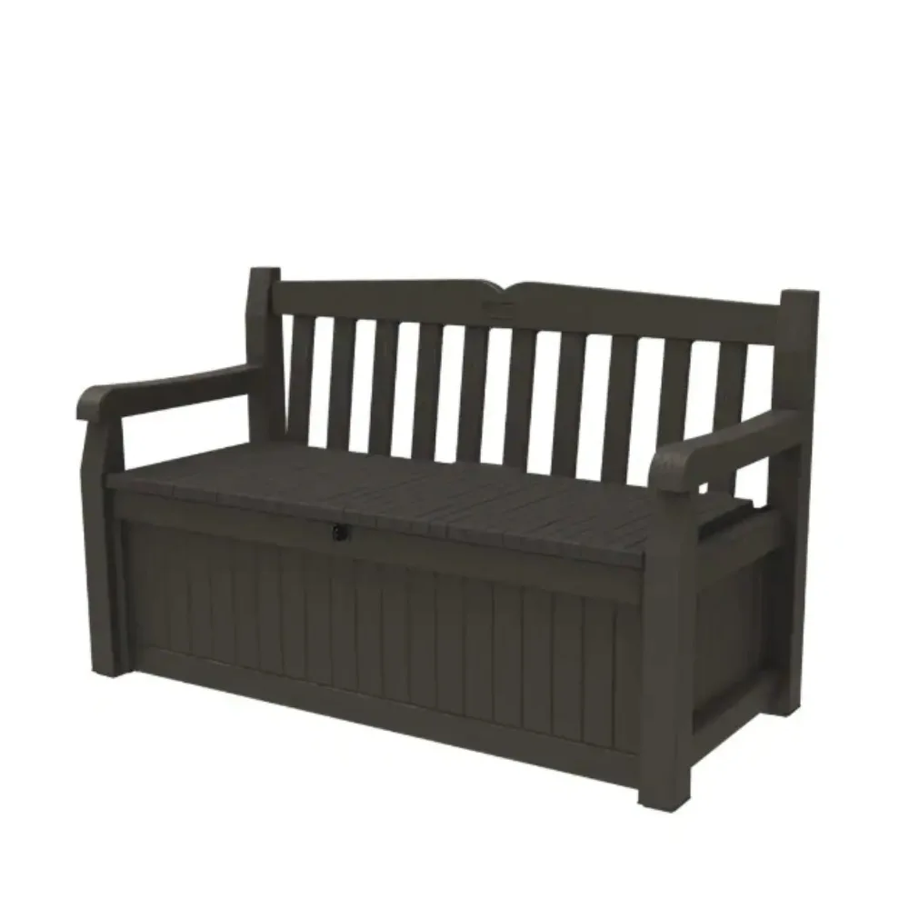 

2-Person Outdoor Resin Storage Bench, Suit for Garden, Porch and Park