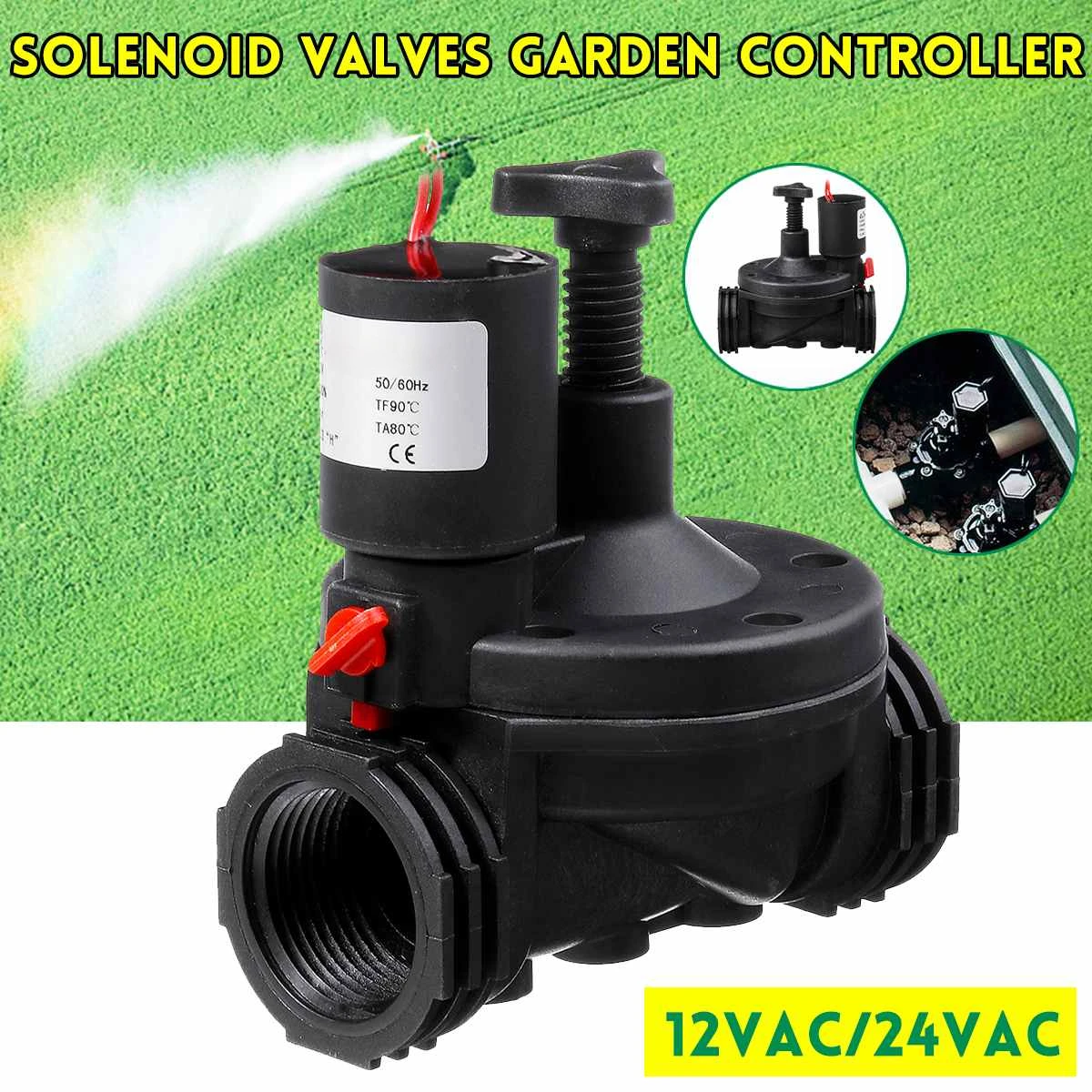 1'' Industrial Irrigation Valve 12V 24V AC Solenoid Valves Garden Controller for Garden Yard Garden Water Timers