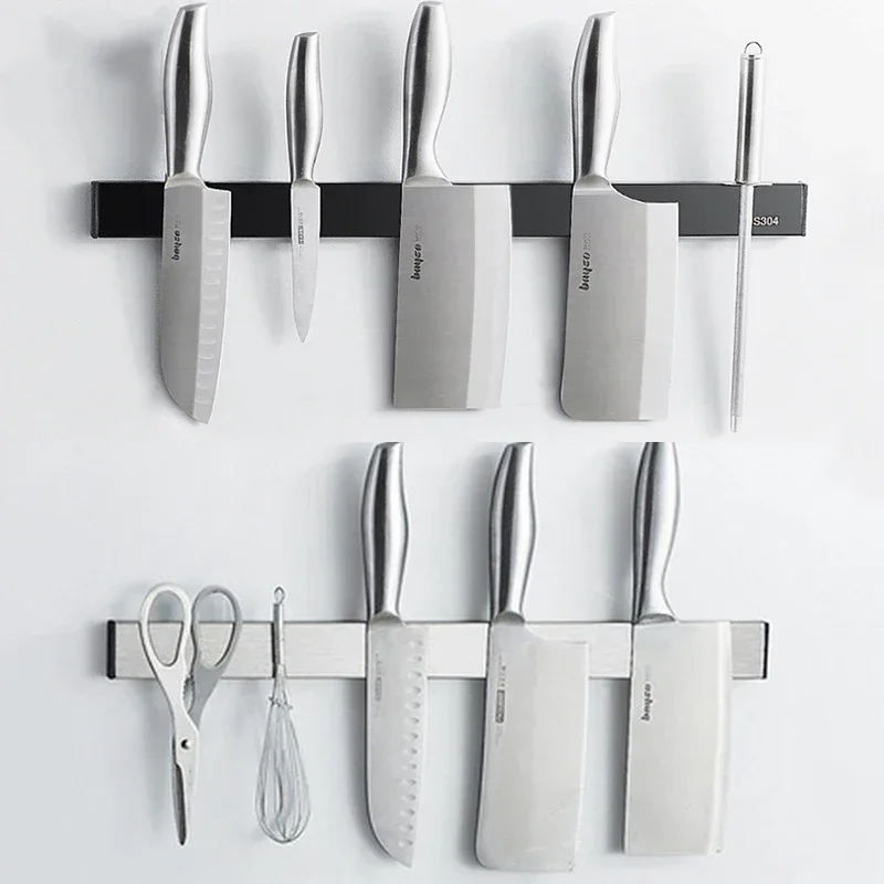 

Magnetic Knife Holder 304 Stainless Steel Magnet Tool Bar Strip Rack Kitchen Utensil Rack Chef Knives Storage Knife Stand Holder