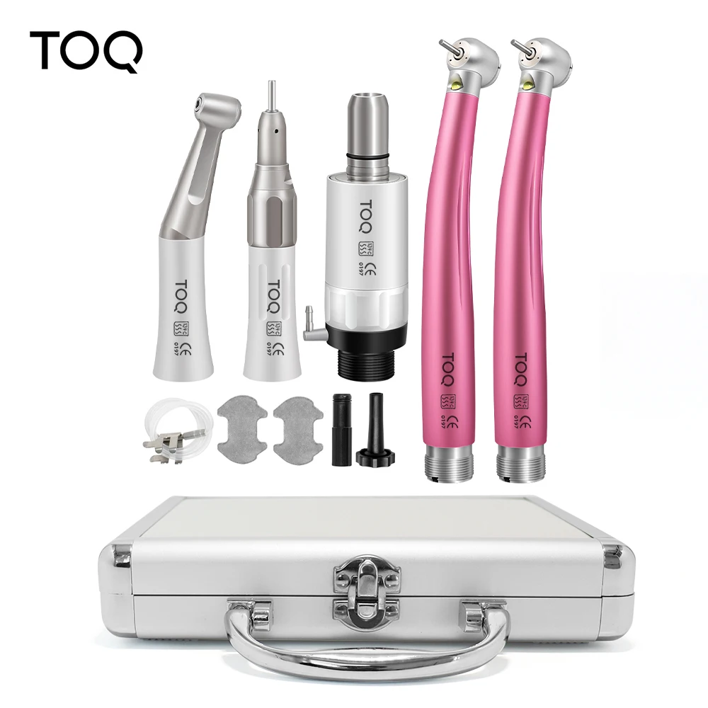 TOQ Dental External Low Speed Handpiece Set With Light Three-way Water Spray Whole Type Dental Tools Kit Dental Equipment