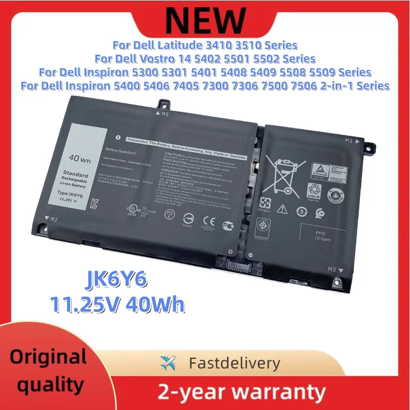 New JK6Y6 Laptop Battery For Dell Latitude 3410 3510 Inspiron 5300 5301 5401 5408 5409 5508 Vostro 14 5402 5501 5502 P126G P129G