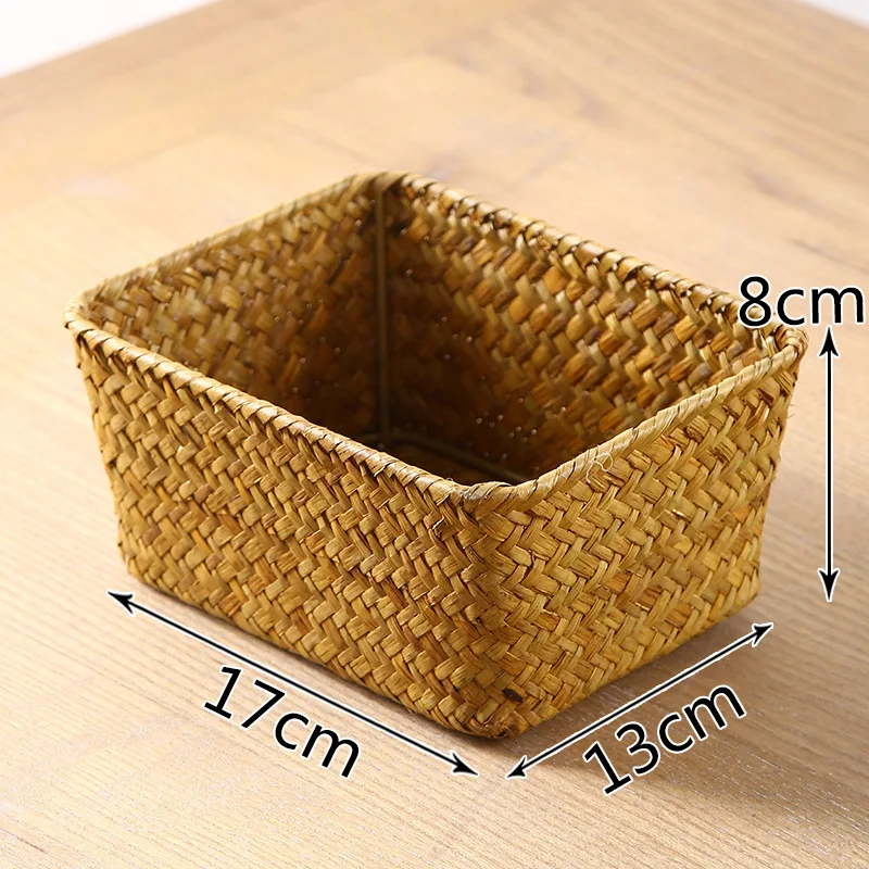

Оригинальная настольная коробка для хранения в виде морских водорослей ручной работы в стиле ретро, усиленная мини-корзина, домашняя коробка для закусок и конфет