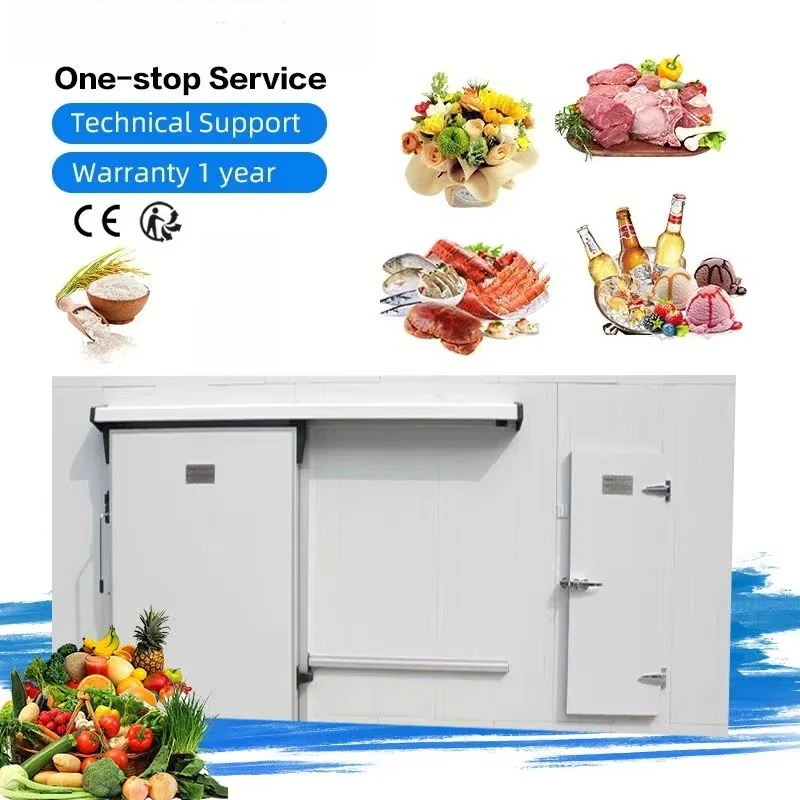Customized Wholesale Cold Room With Sliding Door Walk in Freezer For Seafood Fish Frozen Preservation