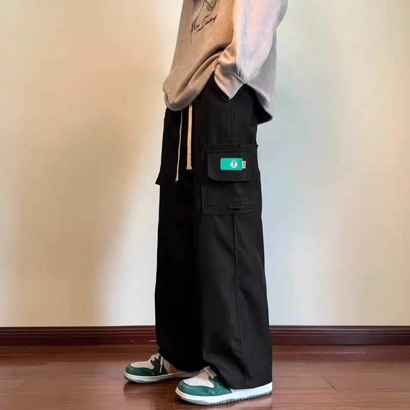 

Японские мужские рабочие брюки большого размера с множеством карманов, свободные, широкие, повседневные, универсальные, модные, функциональные, брендовые