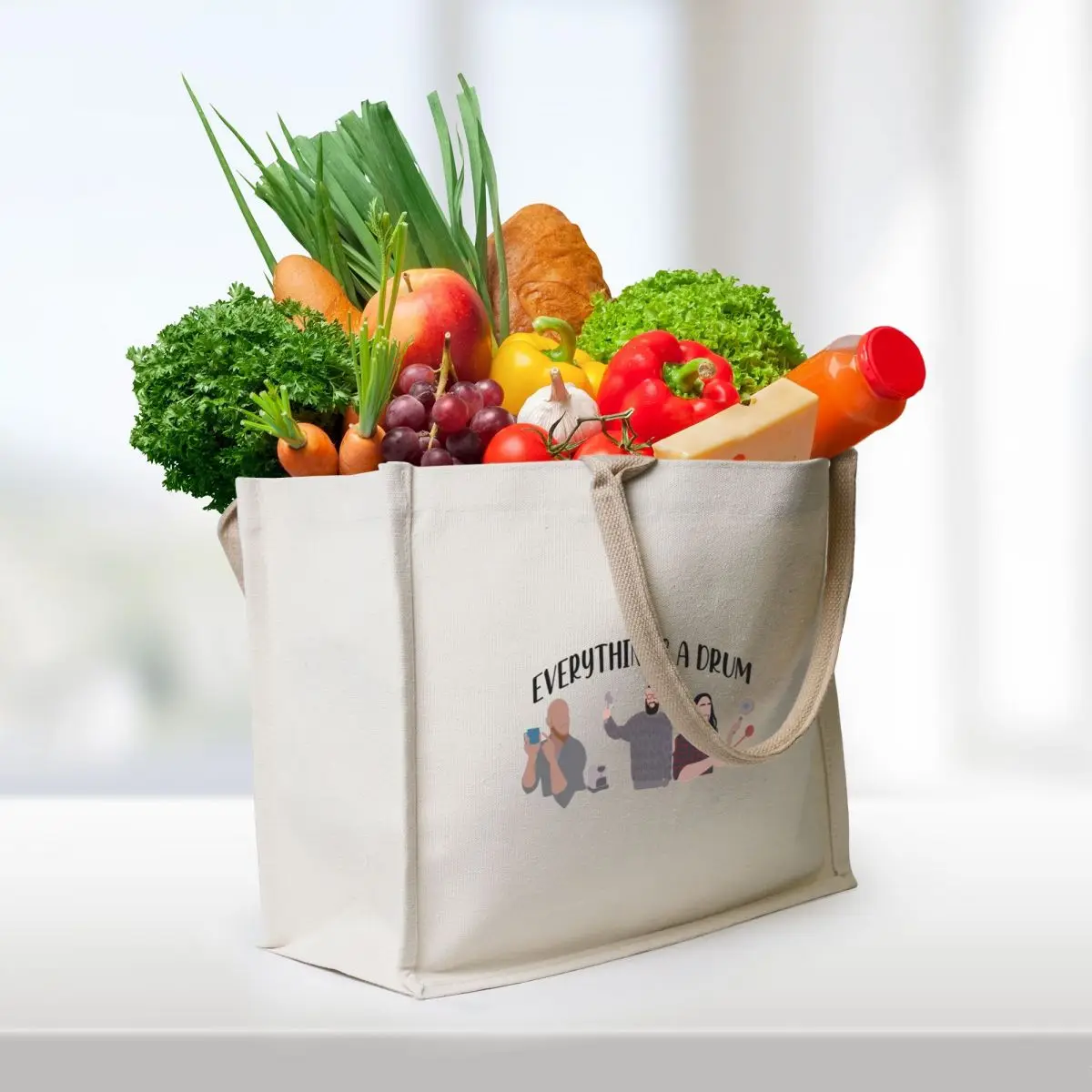 Everything's a drum Tote Bag tote bag custom eco bag folding Canvas for women