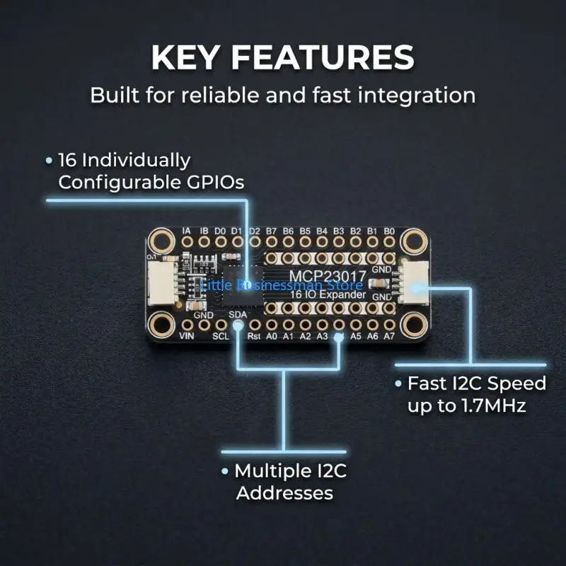 MCP23017 I2C-Erweiterungskarte mit Kontakttext für Verkabelungsarbeiten M76A – Detail 3