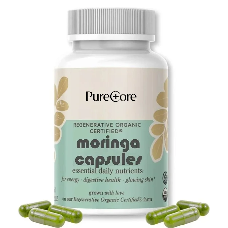 Organic Moringa Supplement, A Nutrient Dense Superfood That Promotes Energy, Immunity, and Health | 60 Capsules