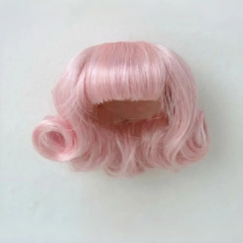 

JD538 Retro Doll Wigs 3-4inch 9-10cm Hepburn Valgus Short Curly Hair Lati White Tiny BJD Accessories for Dolls