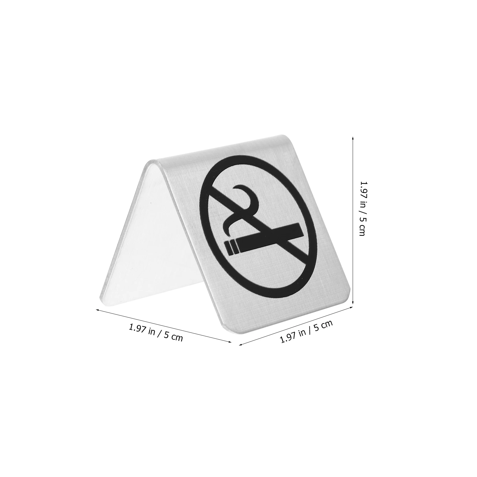 

No Smoking Sign Stainless Steel Double Sided Table Cards Desk Prohibited Indoor Signs No-smoking Board Public Places