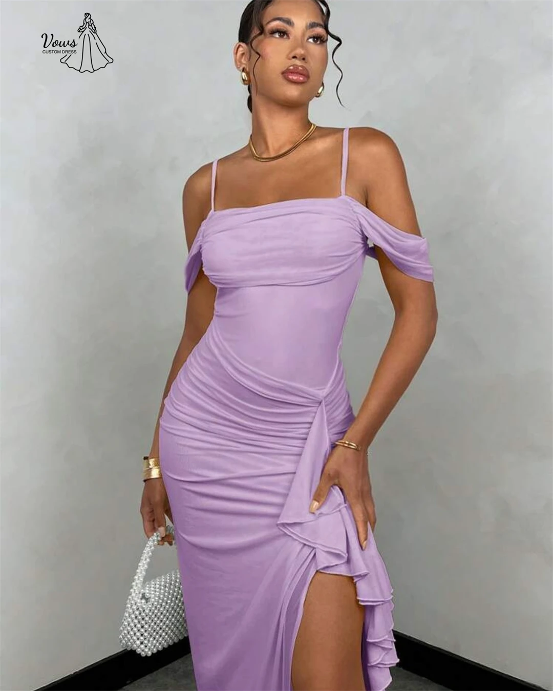 فساتين لحضور الحفلات الموسيقية الأنيقة من الشيفون 2025 فستان سهرة فاخر 2025 مصنوع حسب الطلب بحمالة على شكل شمعة فساتين حفلات فاخرة فستاين سهرة/فساتين الحفلات