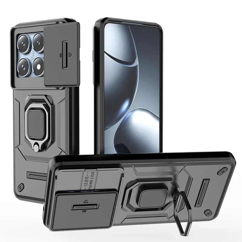 Handytasche für Xiaomi 15T Pro 14t 13t 5G Mi15t Mi14t Xiaomi15t Mi 15t Dual Layer Slide Kamera Protect Armor Phone Cases