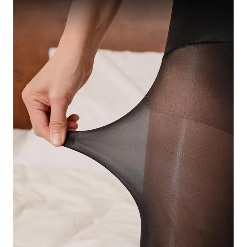 Pantyhose Pembentuk Pinggang Tinggi 2025 - 360 °   Celana Ketat Kontrol Perut Mulus Stoking Hitam Mengkilap Tipis Ikat Pinggang Elastis Nyaman