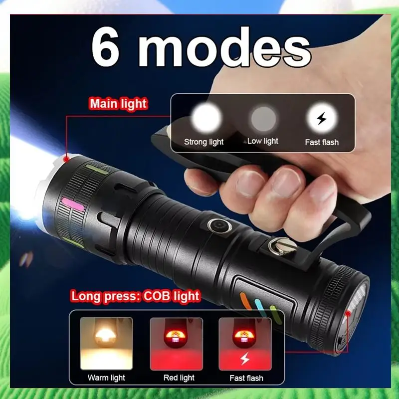 

Ultra-Powerful 800W LED Flashlight USB Rechargeable, Super Bright, Long Range, Tactical Torch For Fishing And Camping-[Cilae]