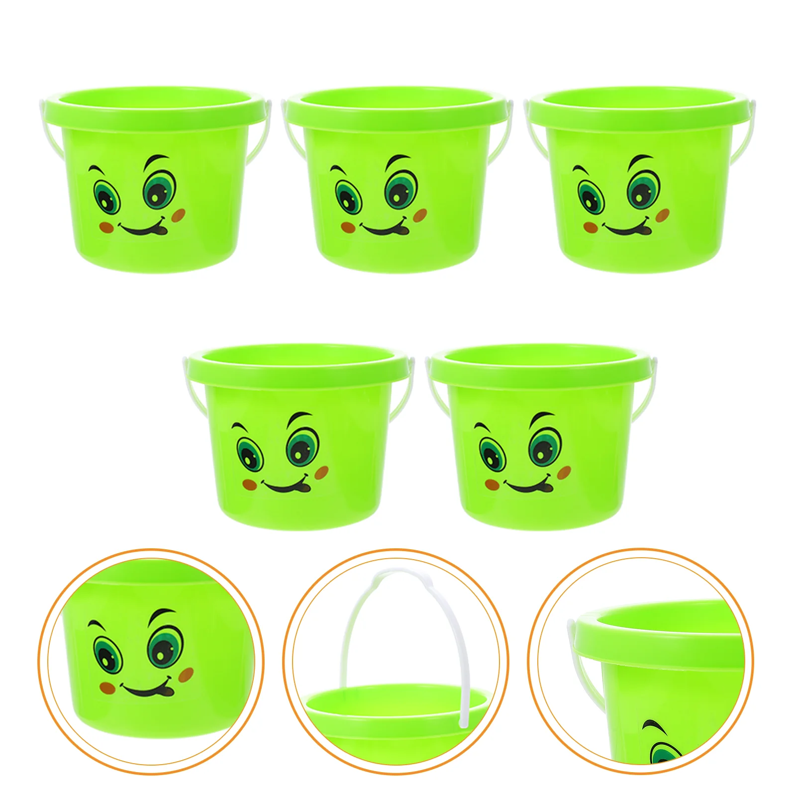 

5 Pcs Beach Toy Bucket Toys Playthings Boy Kids Sand Buckets Holders Pp Water Toddler