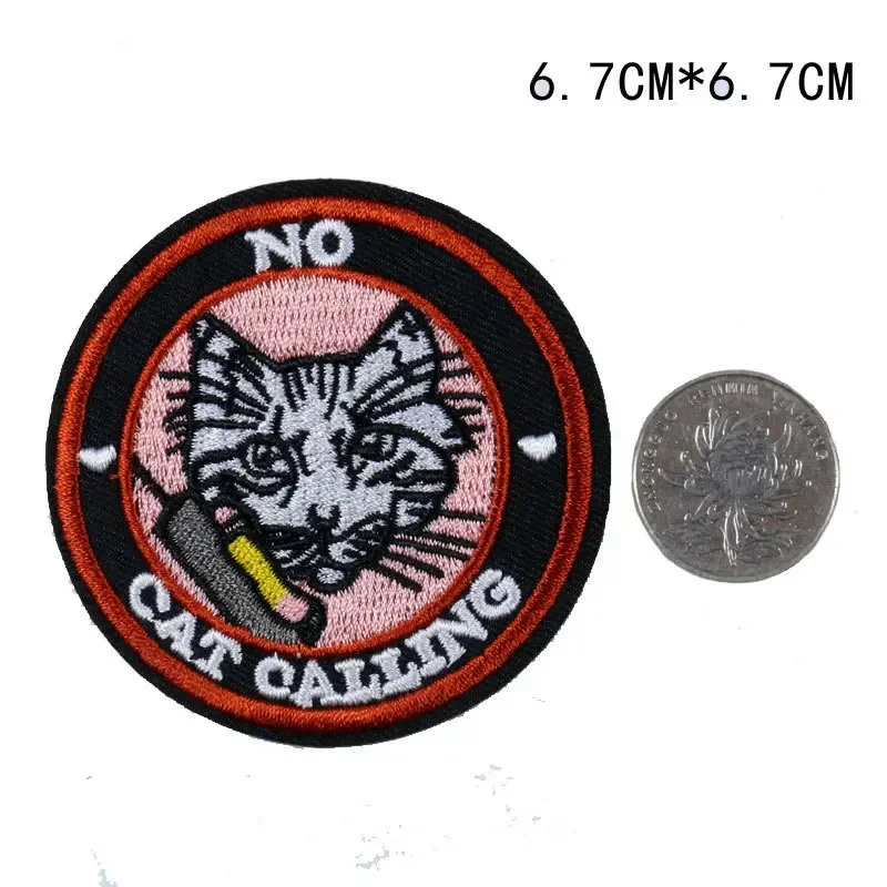 Cartoon English Wolf Kitten Children's Clothing Accessories Schoolbag Holes DIY Patch