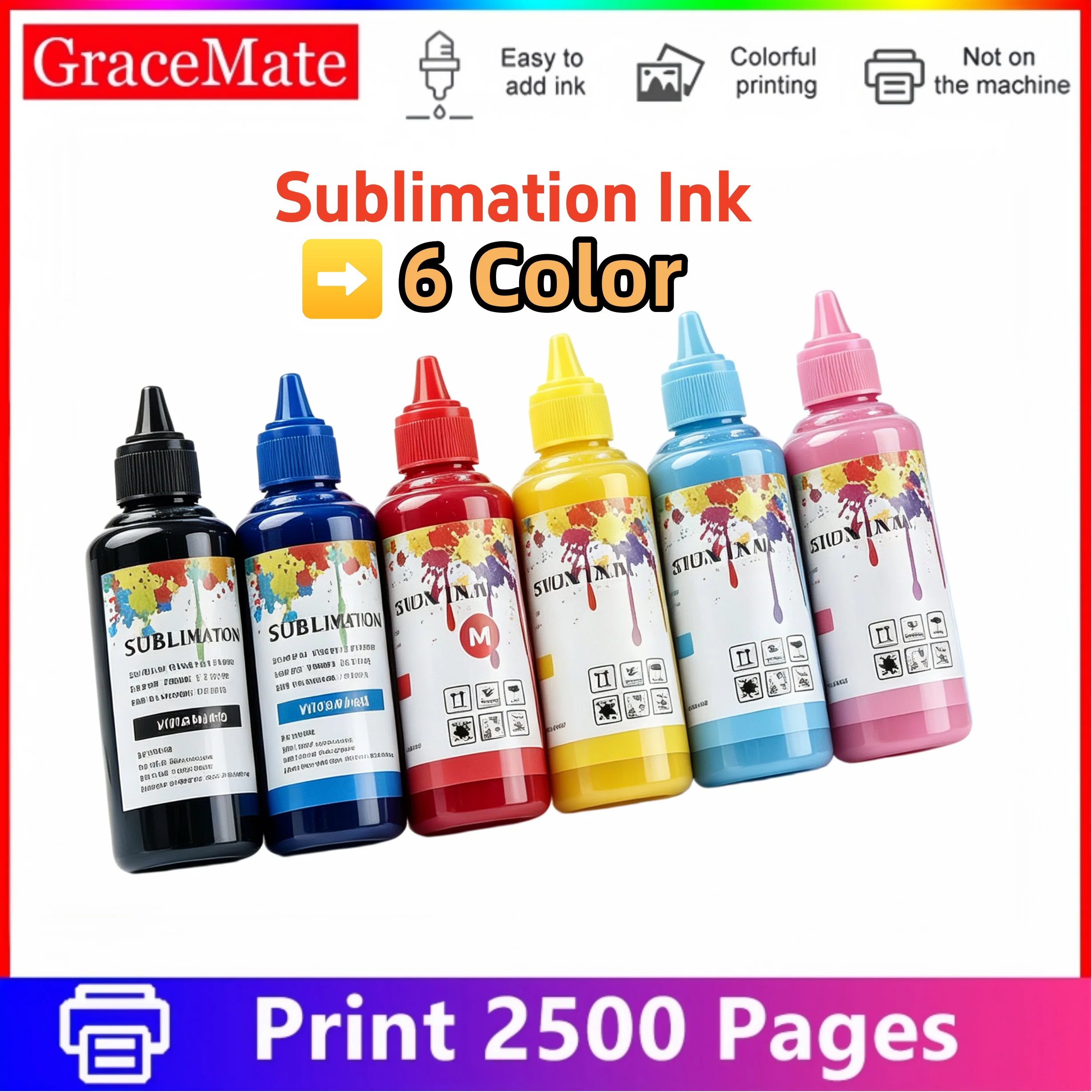 100ML/6 Color Sublimation Ink T2991 29XL Compatible for EPSON XP255 XP257 XP332 XP335 XP342 XP 235 245 247 Printer