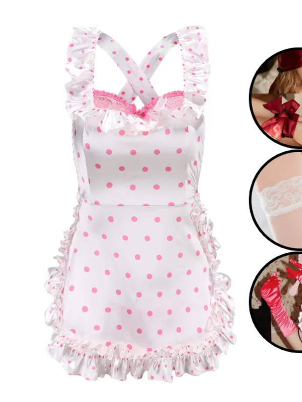Exotic Summer Fashion Womens 2024 new Clothing Sweet and Cute Girl Style Dot Ruffle Maid Dress Bow Decoration Elegant Dress 0PTR