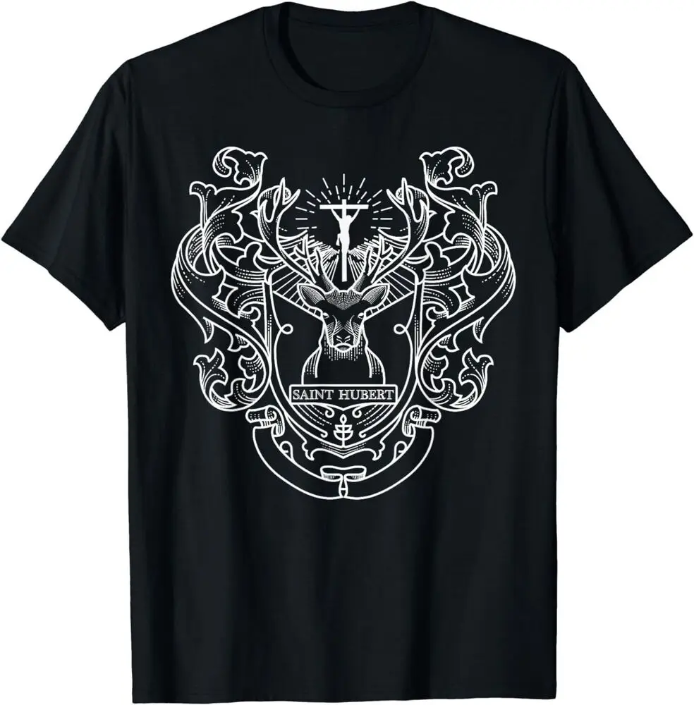 NEW SALE!!! Hubert Hubertus Patron Saint of Hunters Catholic Gift T-ShirtAnime Pattern Clothing Y2K Summer