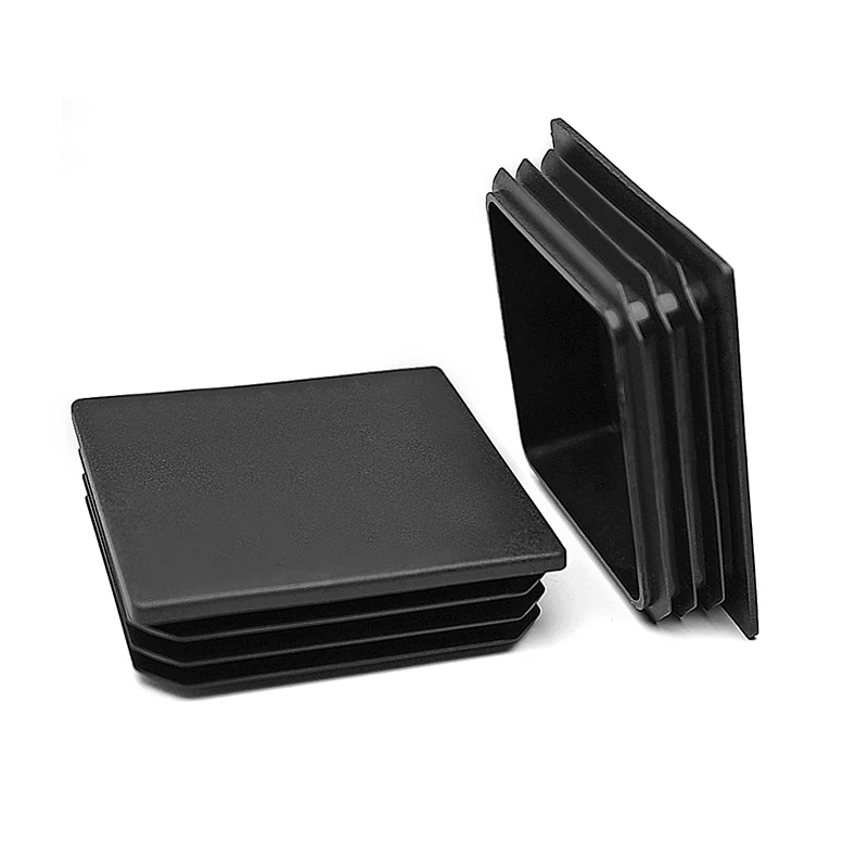 가구 다리용 100x100mm 정사각형 검정 플라스틱 엔드 캡, 파이프 플러그, 테이블 의자 튜브 인서트, 장식용 먼지 방지 커버