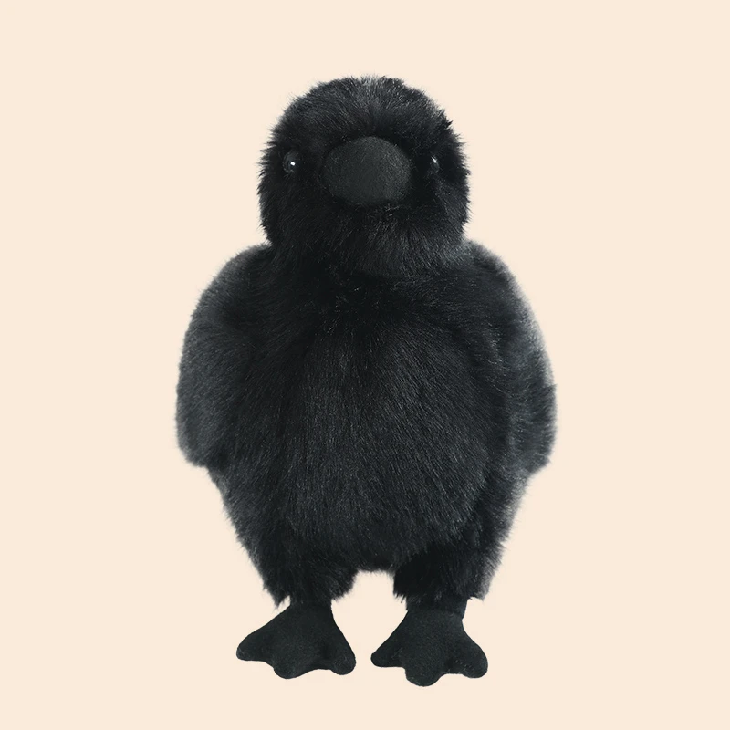 30cm Realistic Crow Plush Toy - Lifelike Stuffed Raven Soft Bird for Kids Halloween Christmas Gift Home Decor