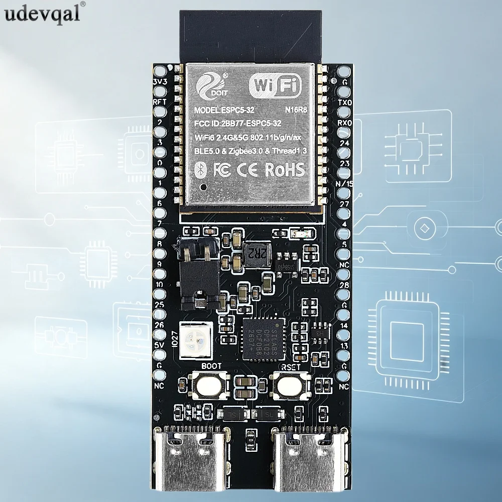 CP2102 ESP32 C5 N16R8 Development Board WiFi Module 8MB PSRAM 16MB FLASH WIFI6 32PIN Dual-frequency 2.4G 5GHz ESP32-C5 TYPE-C