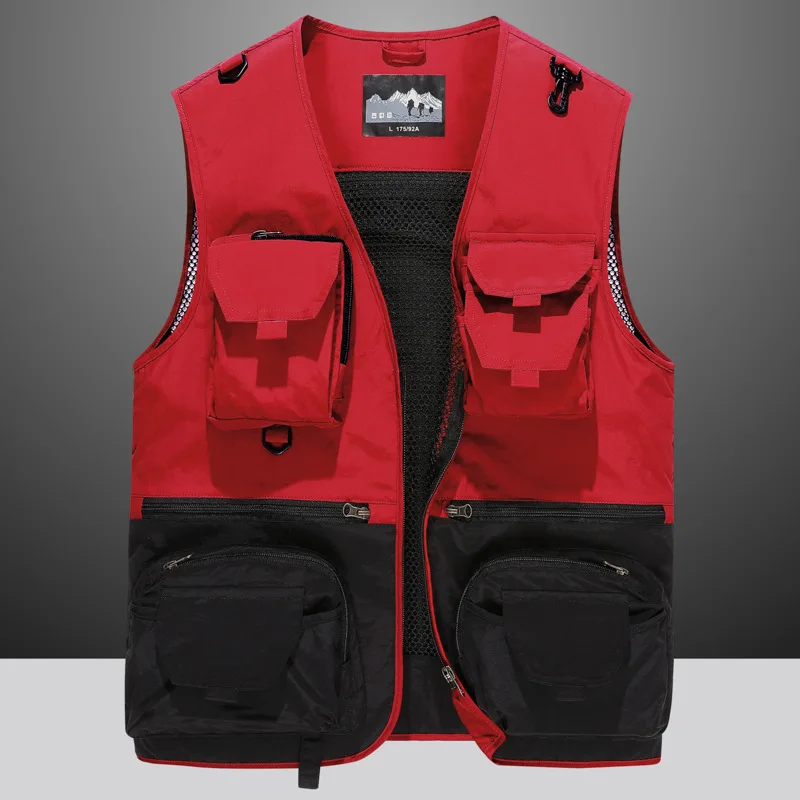 

New Summer Men Outdoor Multi-pockets Fishing Vests Coats Waterproof Sleeveless Jackets Men Breathable Quick-drying Waistcoats 4