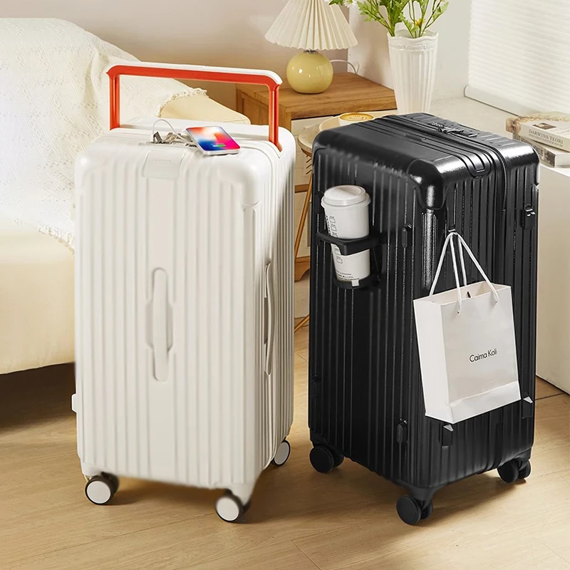 Wide Handle Suitcase New Luggage Female Password Trolley Case Suitcase Trip Cabin Male Suitcases Travel 20 Inch Carrier 28-inch