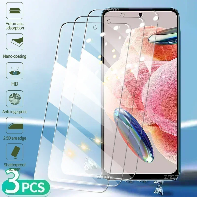 

3Pcs Tempered Glass For Xiaomi Redmi Note 12 11 10 Pro 10S 11S 12S Turbo Screen Protector Redmi 10A 10C 12C Glass Protective