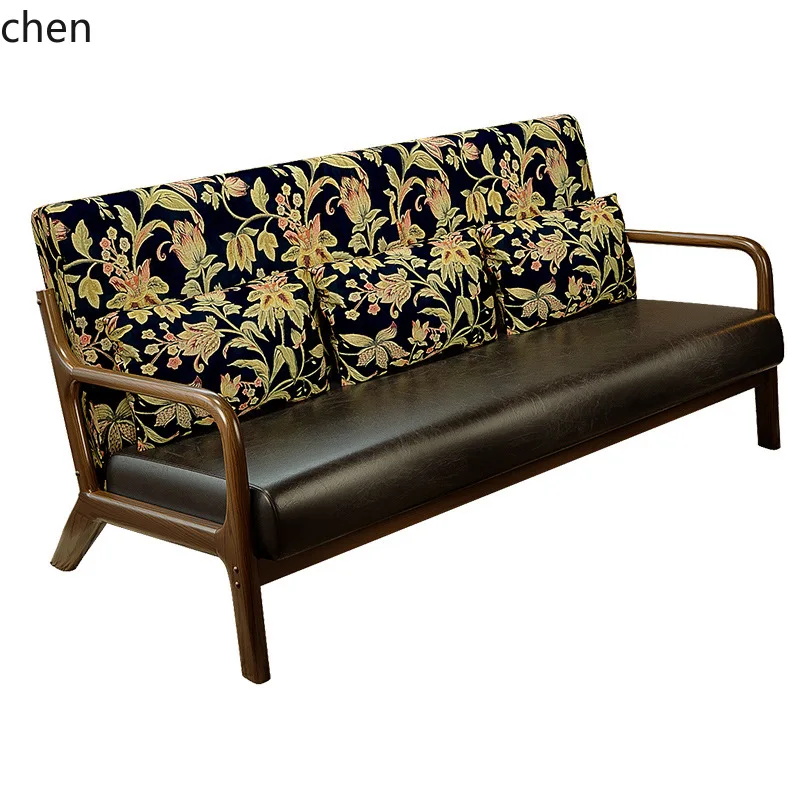 ZML Solid Wood Single Double Three Person Small Apartment Living Room Homestay Hotel Apartment