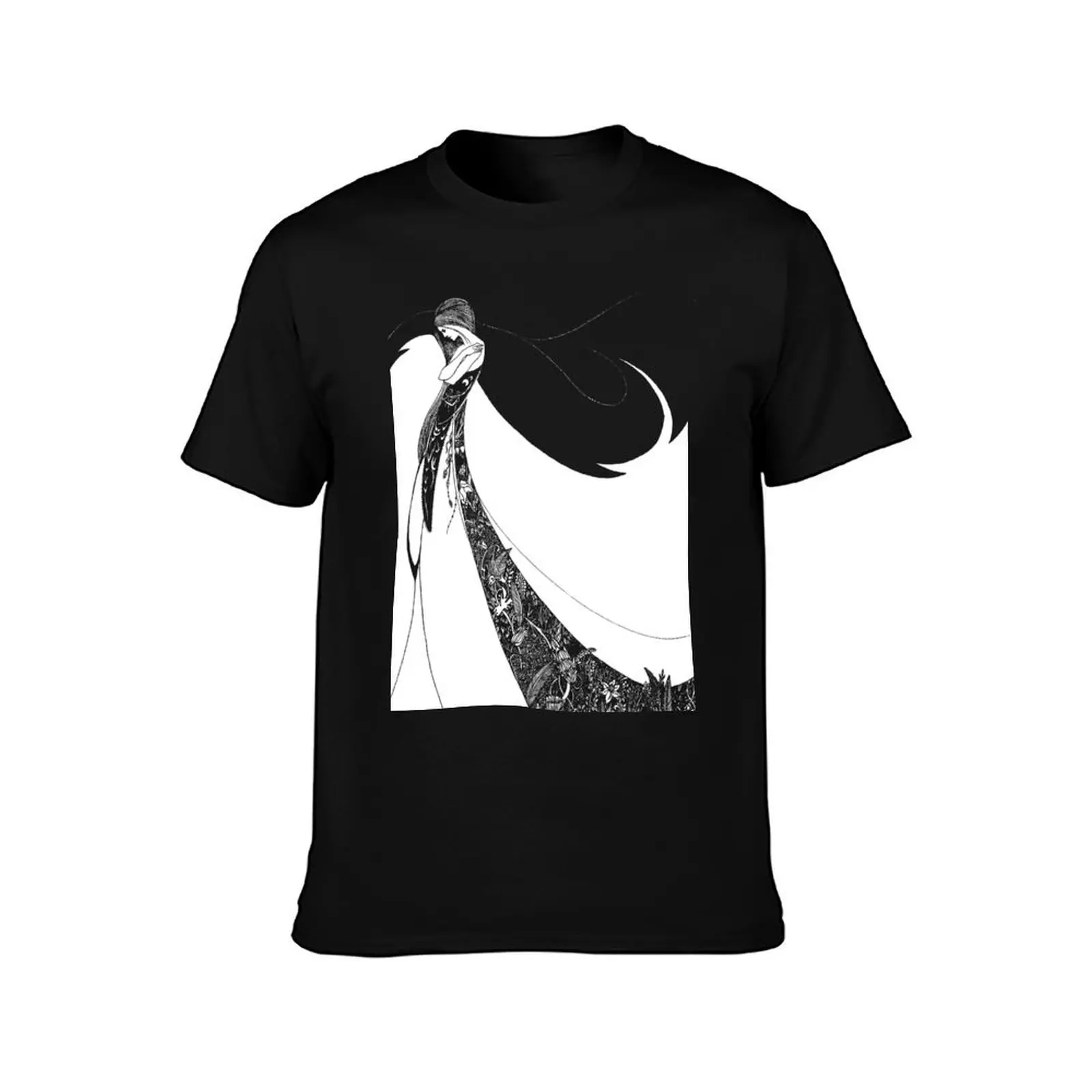 Enhanced Aubrey Beardsley La Ballerina (c.1983) on Black T-Shirt oversized graphics shirts graphic tee Men's t shirts